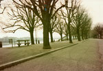 Der St.Johann-Rheinweg an einem ruhigen Sonntagmorgen im Winter 1980