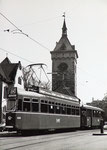 Trammotorwagen Be 4/4 Nr.154 der Linie 15, die Haltestelle St.Johanns-Platz verlassend, 1970