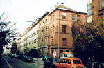 Blick in die Oetlingerstrasse im Jahre 1983 (rechts ehem. Firma TUBAG)