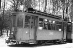 Der Trammotorwagen Be 2/2 Nr 161 in der Abstellanlage Eglisee, 1972