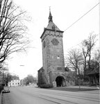 St.Johanns-Tor mit dem St.Johanns-Platz und dem Restaurant «St.Johann» im Hintergrund im Jahre 1974