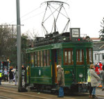 Der Trammotorwagen Be 2/2 Nr.215 steht an der Fasnacht 2016 dem Fasnachtscomite zur Verfügung