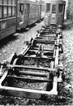 Untersätze von Tramwagen in der Abstellanlage Eglisee, 1971
