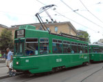 Trammotorwagen Be 4/4 Nr.502 auf der Überlandlinie 14 an der Haltestelle Barfüsserplatz, Juli 2015