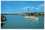 Ansichtskarte 2192 Basel mit Rheinschiff (Verlag A.Kiener Schwanden GL)