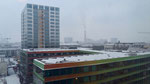 Blick auf das neue Biozentrum, im Vordergrund das neue Kinderspital, Januar 2017