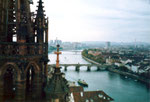 Blick vom Basler Münster auf den Rhein, aufs Kleinbasel und auf dem St.Johann-Hafen, 1982