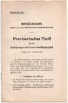 Birseck-Bahn Provisorischer Tarif 15.06.1918