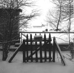 Lange Erlen mit Blick gegen das Bässler Gut im strengen Winter 1962/1963