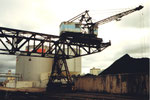 Klybeck Hafen, der Kran der Rheinischen Kohlenumschlags AG 1980