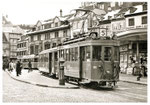 Trammotorwagen Be 2/2 Nr.181 an der Haltestelle Barfüsserplatz, 1975