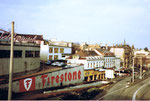 Blick Richtung Heuwaage, die Elisabethenschanze mit der markanten Firestone-Mauer um 1980