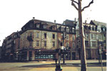 Der Burgfelderplatz mit dem Eckhaus St.Johann-Ring//Missionsstrasse im Jahre 1970