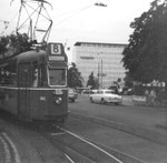 Schon im Jahre 1969 gab es Zeitweise eine Linie 8 (während den Fasnachtstagen) Motorwagen Be 4/4 Nr. 444 am Bahnhof SBB