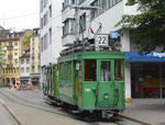 Hundert Jahre Tram nach St.Jakob. Die Linie 22 (Schifflände - St.Jakob) mit Motorwagen Be 2/2 Nr.190 an der Endhaltestelle Schifflände, 2016 