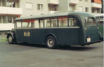 Der Bus Nr.2 auf dem Abstellplatz hinter dem Depot Wiesenplatz, 1970