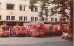 Feuerwehrautos der Berufsfeuerwehr Basel-Stadt im Lützelhof, 1975
