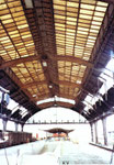 Der Bad.Bahnhof, die grossen Bahnhofshallen - Innenbereich 1982 (leider wurden diese grossen Hallen sinnlos abgerissen und durch hässliche Bahnsteige ersetzt)