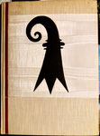 Stadtbanner aus Basler Seidenband von der Firma Seiler&Co Basel, (Einband zum Buch «BASEL - Denkschrift zur Erinnerung an die vor 2000 Jahren erfolgte Gründung Basels«, 1957 (Urs Graf-Verlag, Olten, Basel, Lausanne)