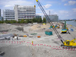 Nach dem Abbruch des Hafen St.Johann, in Hintergrund Gebäude der Novartis, Juli 2011