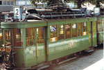 Der Trammotorwagen Be 2/2 Nr. 178 Linie 2 auf dem Abstellgeleise in Kleinhüningen, 1972