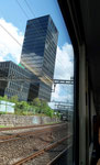 Der «Schiefe Turm zu Basel« - Foto aus dem fahrenden Zug Richtung Bahnhof Basel SBB, Juli 2019