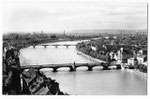 Ansichtskarte Basel. Blick auf drei Rheinbrücken (Verlag Beringer & Pampaluchi Zürich) 
