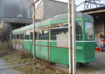 Der B4-Anhängewagen Nr.1482 als Magazin im Hafenbecken 1 des Basler Rheinhafens, Januar 2022