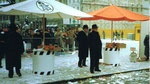 Die Fasnacht 1984 am Claraplatz mit dem Fasnachtscomité und dem Ehren-Obmann Philipp Fürstenberger (erster von rechts)