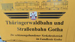 Beschriftung auf einem Tramwagen der «Thüringer Waldbahn» in Gotha, Oktober 2018