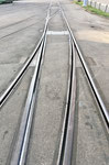Weichen auf dem Vorplatz des Depots Dreispitz im Oktober 2021