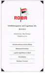 Inserat der ROBA Schifffahrtsagent & Lagerhaus Basel im Offiziellen Stadtplan von Basel 1963