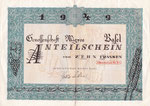 Anteilschein von 10 Franken der Genossenschaft MIGROS Basel vom Juni 1949
