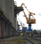Krananlagen und Silos der RHENUS (vorm.NEPTUN) im Hafenbecken 1, 2010