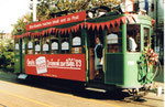 Der Trammotorwagen Be 2/2 Nr.190 (ELCO-Werbung) fuhr während der BÜFA 1989 die Besucher vom Bahnhof SBB zur Mustermesse und zurück