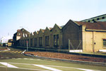 Die Badenstrasse, rechts CIBA und links die Stückfärberei, 1980