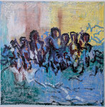 gemeinsam unterwegs (70x70cm) Leinwand Mischtechnik (Oel)