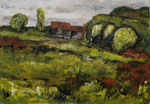 Gehöft, 2015, Acryl auf Leinwand, 100x70cm, verkauft