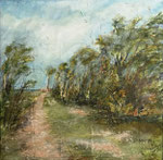 Weg am Bodden/ Neuendorfer Wiek, 2020, MT auf Leinwand, 30x30 cm, verkauft