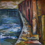 Ponte Final Lissabon, 2007, Acryl auf Leinwand, 80 x 80 cm, verkauft