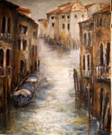 Blaue Boote/Venezia, 2018, Öl auf Leinwand, 50x60 cm, verkauft