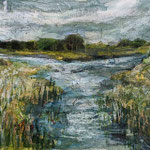 Breites Wasser, Worpswede, Collage 2020, verkauft