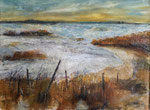 Am Bodden, Öl auf Leinwand 2020, 40 x 30 cm, verkauft 