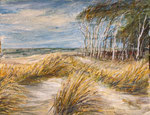 Birken am Weststrand, Collage/MT 2024, verkauft