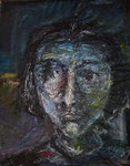 Blaue Gedanken, 2005, MT/Collage, 70x90cm, verkauft