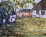 Pfarrhof, Öl/Collage auf Leinwand, verkauft