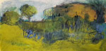 Am Weiher, 2016, Mischtechnik auf Karton,50x25cm, verkauft