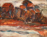 Herbstufer, 2013, Acryl/Collage auf Leinwand, 50x40cm