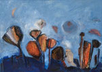 Mondblumen, 2014, MT auf Leinwand, 70x50cm, verkauft