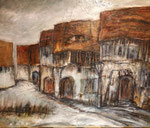 Dorfstraße, 2019, Öl/ MT auf Leinwand, 60x50 cm